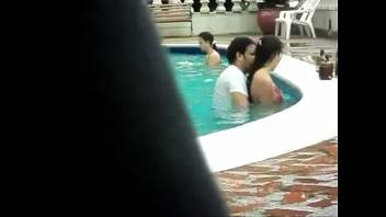 Young naughty little bitch wife fucking in the pool